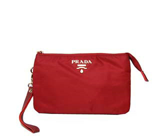 2014 Prada Nylon Fabric Clutch BR2601 red for sale
